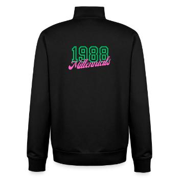 1988 Millennial Digitales Keynote Design - Unisex Organic Zip Sweatshirt von Stanley/Stella - Schwarz - Hinten - AI Model Male 185 light (185cm)