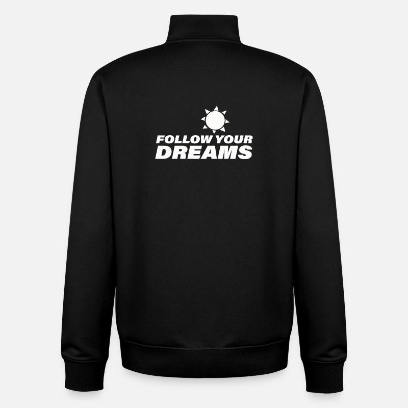 SUIVEZ VOS RÊVES - Sweat zippé unisexe en coton bio Stanley/Stella - noir