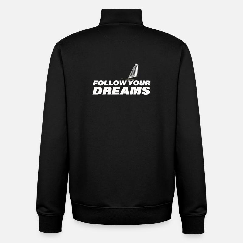 SUIVEZ VOS RÊVES - Sweat zippé unisexe en coton bio Stanley/Stella - noir