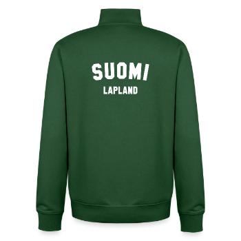 LAPLAND, Suomi, Finland - Unisex Organic Zip Sweatshirt by Stanley/Stella - bottle green - Back - AI Model Male 185 dark (185cm)