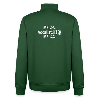 BLEGH Funny Heavy Metal Reaction - Sweat zippé unisexe en coton bio Stanley/Stella - vert bouteille - Dos - AI Model Male 185 dark (185cm)