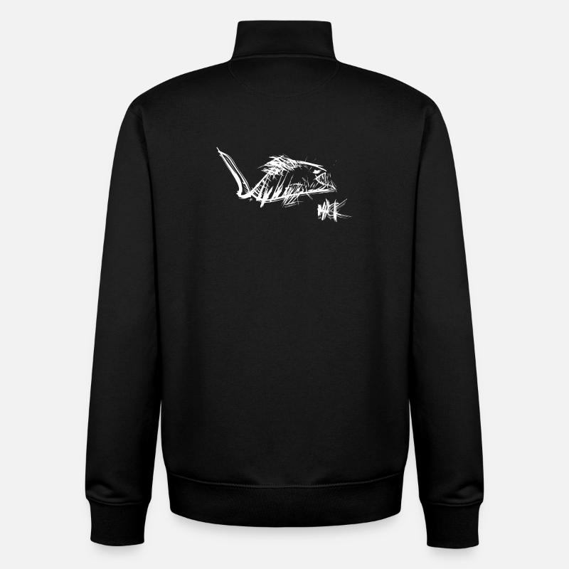 viande hachée - Sweat zippé unisexe en coton bio Stanley/Stella - noir