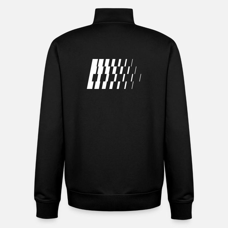 Barres obliques diagonales monochromes - Sweat zippé unisexe en coton bio Stanley/Stella - noir