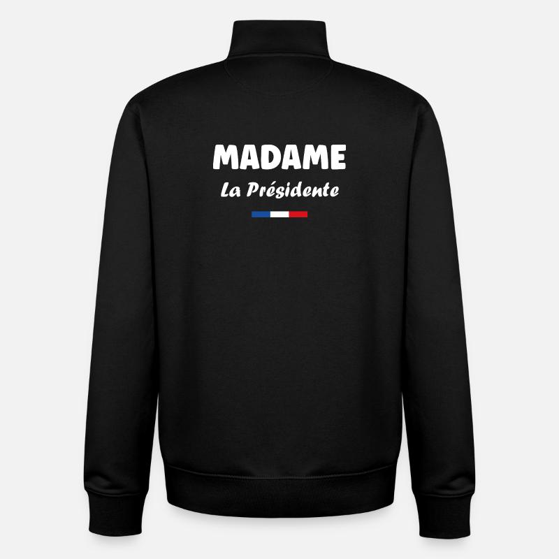 Présidente - Sweat zippé unisexe en coton bio Stanley/Stella - noir