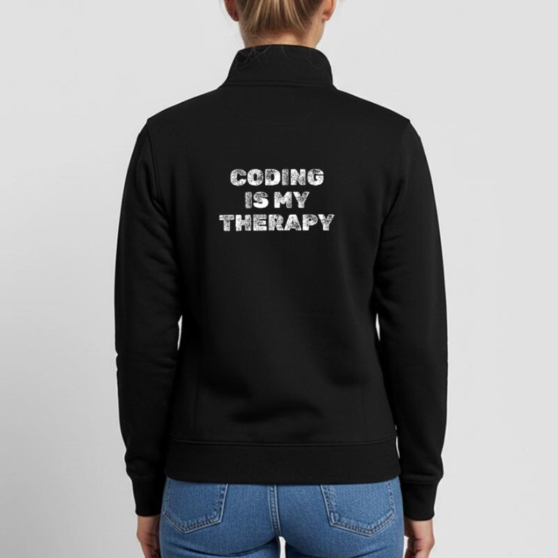 Coding Is My Therapy Programmierer Shirt Unisex Organic Zip Sweatshirt von Stanley/Stella
