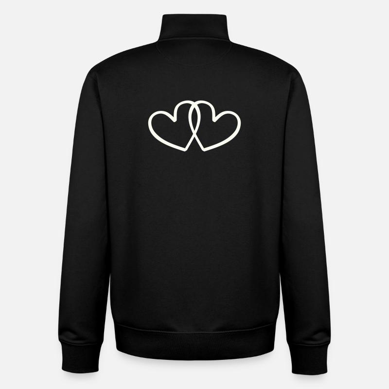 Herzen - Unisex Organic Zip Sweatshirt von Stanley/Stella - Schwarz