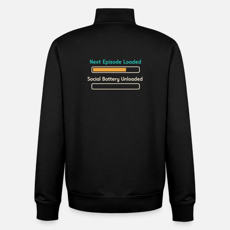 Anime introvert Weeb couch potato - Unisex Organic Zip Sweatshirt by Stanley/Stella - black