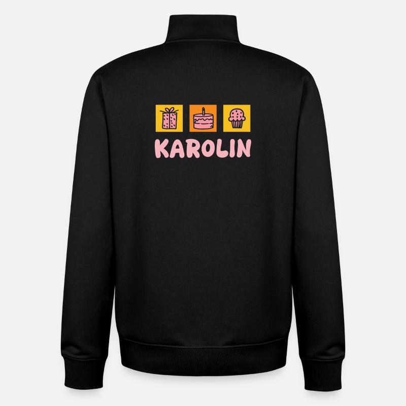 Karolin comme prénom - Sweat zippé unisexe en coton bio Stanley/Stella - noir