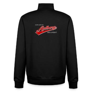Ich habe mich in Aalborg verlaufen und es geliebt - Unisex Organic Zip Sweatshirt von Stanley/Stella - Schwarz - Hinten - AI Model Male 185 light (185cm)
