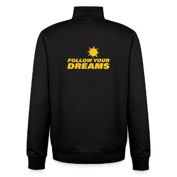 FOLLOW YOUR DREAMS - Unisex Organic Zip Sweatshirt von Stanley/Stella - Schwarz - Hinten - AI Model Male 185 light (185cm)