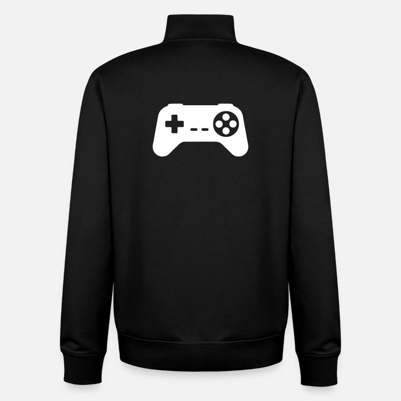 Silhouette rétro de manette - Sweat zippé unisexe en coton bio Stanley/Stella - noir