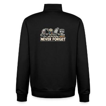 Never Forget – Verbrennungsmotor Auto Retro Design - Unisex Organic Zip Sweatshirt von Stanley/Stella - Schwarz - Hinten - AI Model Male 185 light (185cm)