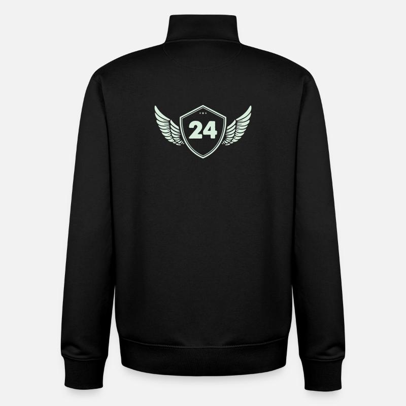 24 Schild mit Flügeln - Unisex Organic Zip Sweatshirt von Stanley/Stella - Schwarz