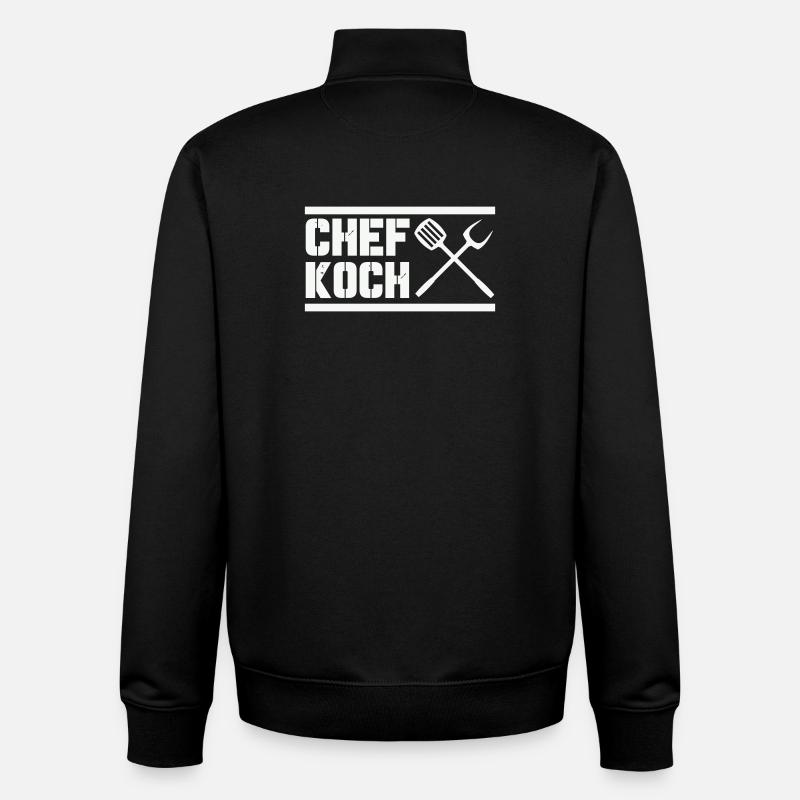 chef_koch - Felpa unisex con zip in cotone biologico di Stanley/Stella - nero