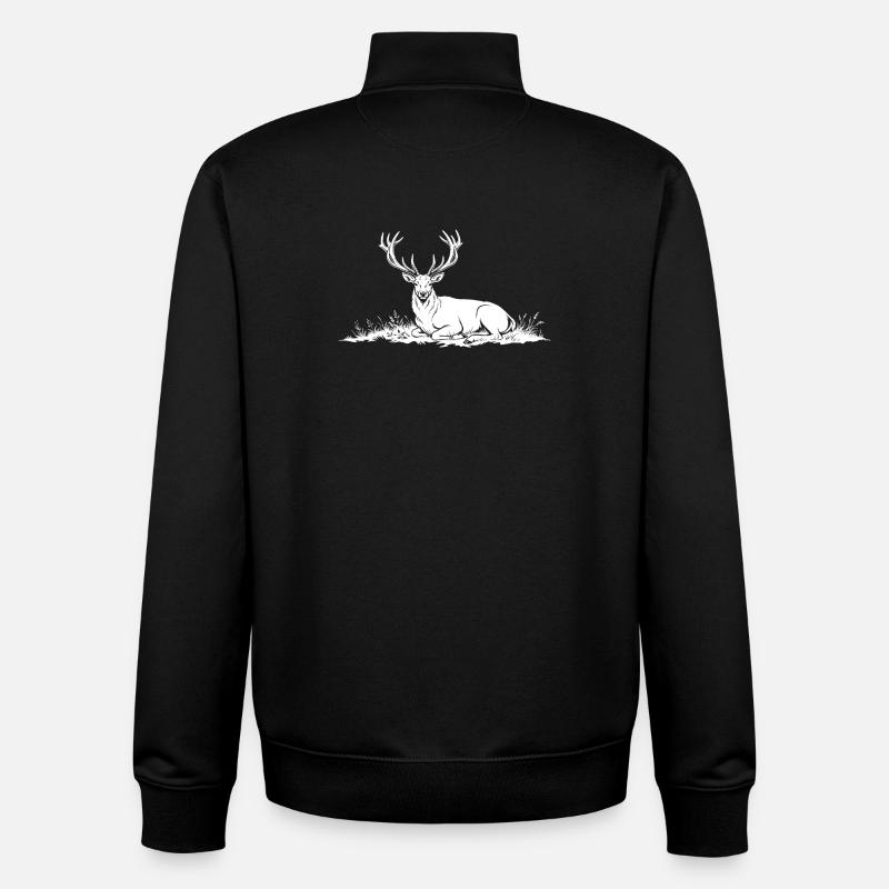 Deer - Unisex Organic Zip Sweatshirt by Stanley/Stella - black