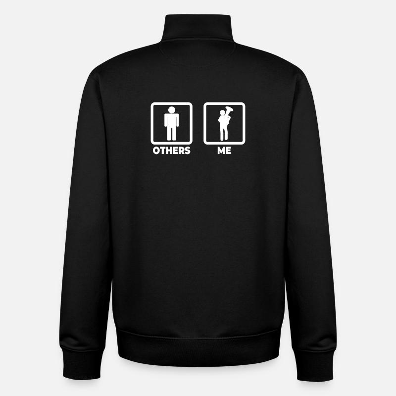 Tuba player stick figure - Unisex Organic Zip Sweatshirt by Stanley/Stella - black