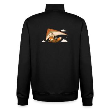 Fliegender Fuchs Cartoon Motiv  - Unisex Organic Zip Sweatshirt von Stanley/Stella - Schwarz - Hinten - AI Model Male 185 light (185cm)