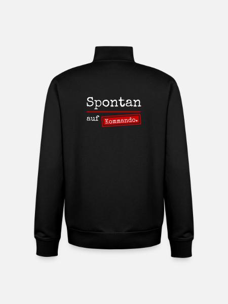 Spontan auf Kommando – Stempel - Unisex Organic Zip Sweatshirt von Stanley/Stella - Schwarz