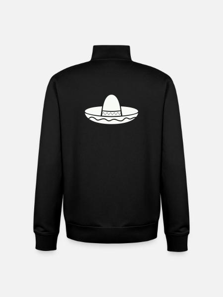 Sombrero Fiesta Pattern on Shirt - Unisex Organic Zip Sweatshirt by Stanley/Stella - black