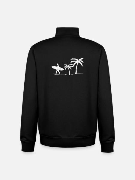 Surfer Surfing - Unisex Organic Zip Sweatshirt by Stanley/Stella - black