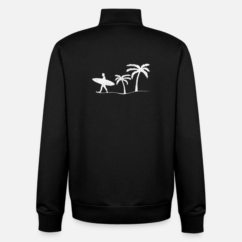 Surfer Surfing - Unisex Organic Zip Sweatshirt by Stanley/Stella - black