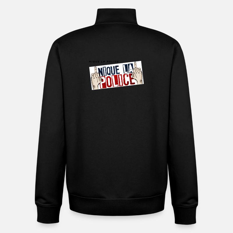 Fick die Polizei - Unisex Organic Zip Sweatshirt von Stanley/Stella - Schwarz
