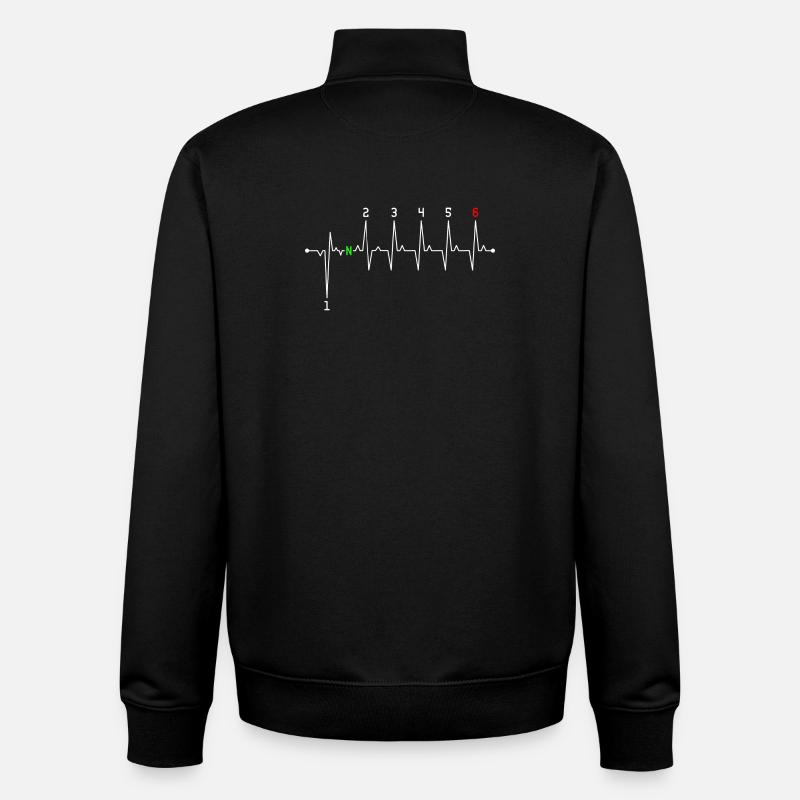 Neon N sur Heartbeat - Sweat zippé unisexe en coton bio Stanley/Stella - noir