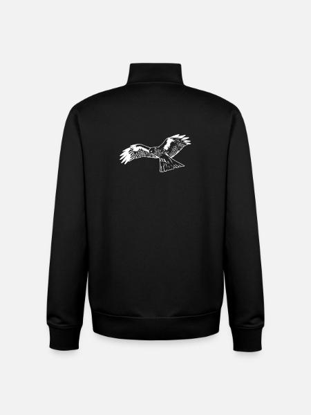 Faucon en blanc - Sweat zippé unisexe en coton bio Stanley/Stella - noir