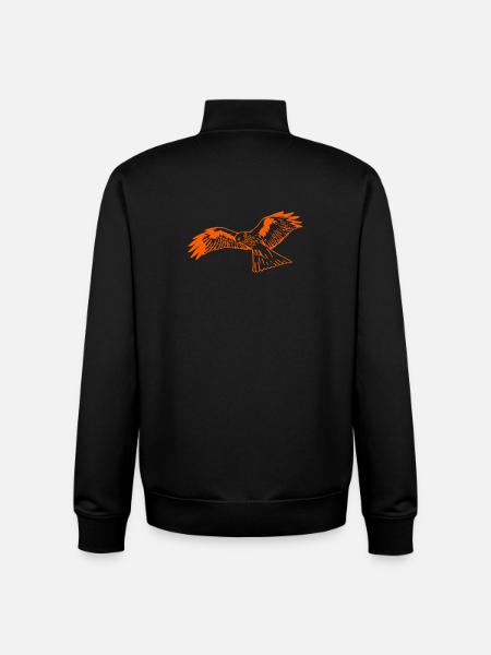 Falcon in orange - Unisex Organic Zip Sweatshirt by Stanley/Stella - black