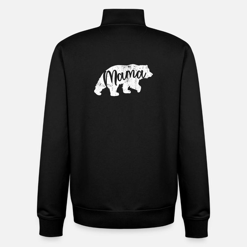 Mama Bear Script Logo - Unisex Organic Zip Sweatshirt by Stanley/Stella - black