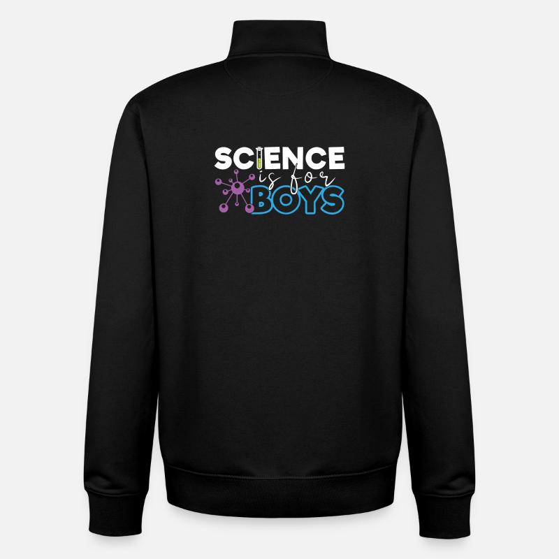Science is for Boys - Unisex Organic Zip Sweatshirt by Stanley/Stella - black