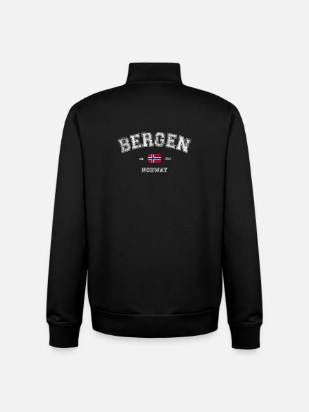Bergen Norway - Unisex Organic Zip Sweatshirt by Stanley/Stella - black
