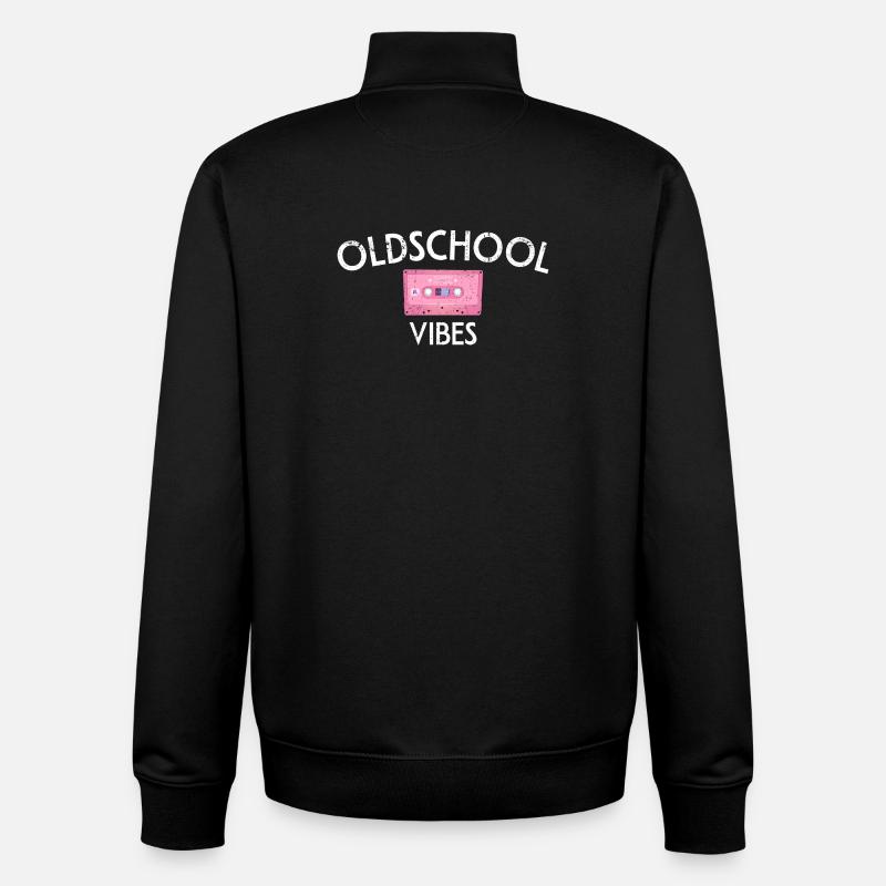 Cassette rétro Oldschool Vibes - Sweat zippé unisexe en coton bio Stanley/Stella - noir