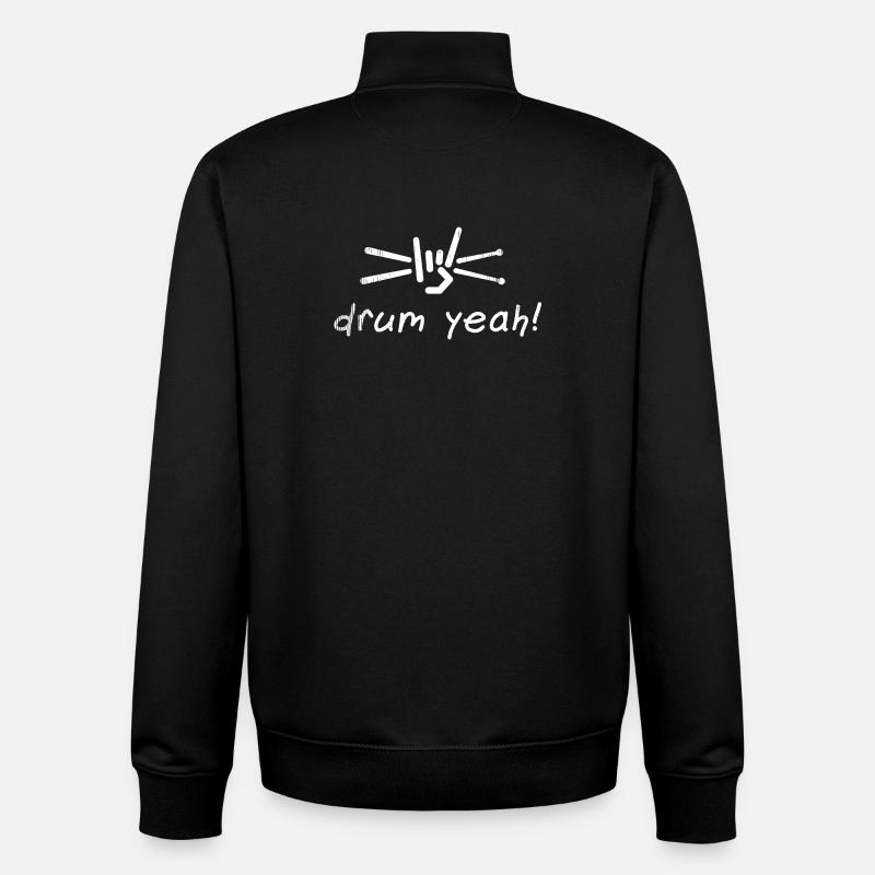 Drum Yeah! Energetic Drum Pattern Illustration - Unisex Organic Zip Sweatshirt by Stanley/Stella - black