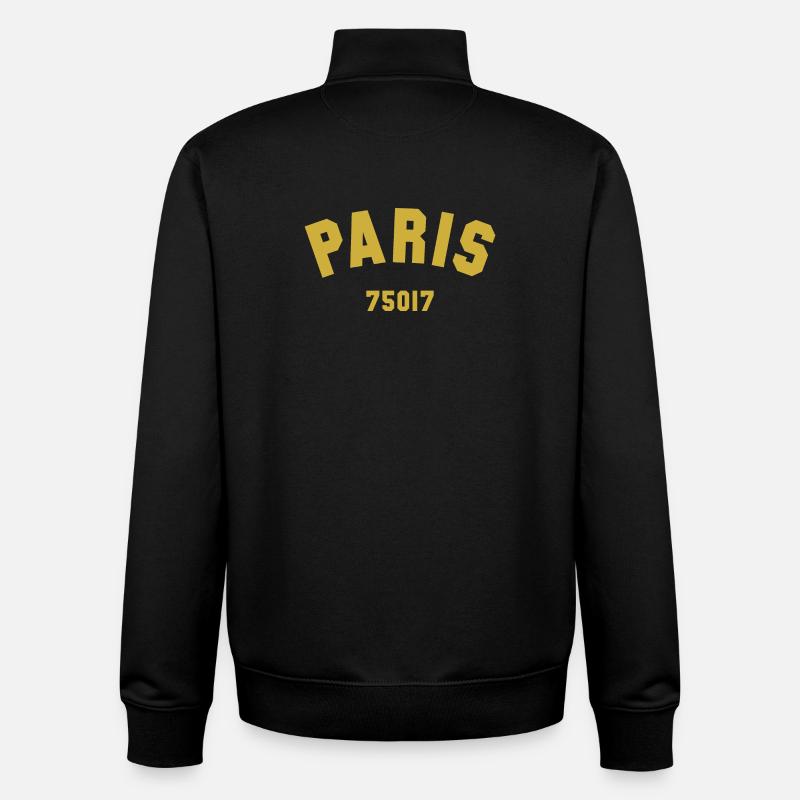 17e arrondissement de PARIS - Sweat zippé unisexe en coton bio Stanley/Stella - noir