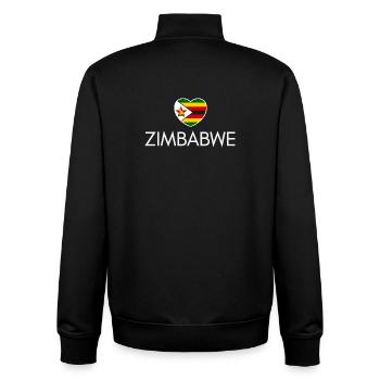 J’aime le Zimbabwe, c’est le cœur du Zimbabwe - Sweat zippé unisexe en coton bio Stanley/Stella - noir - Dos - AI Model Male 185 light (185cm)