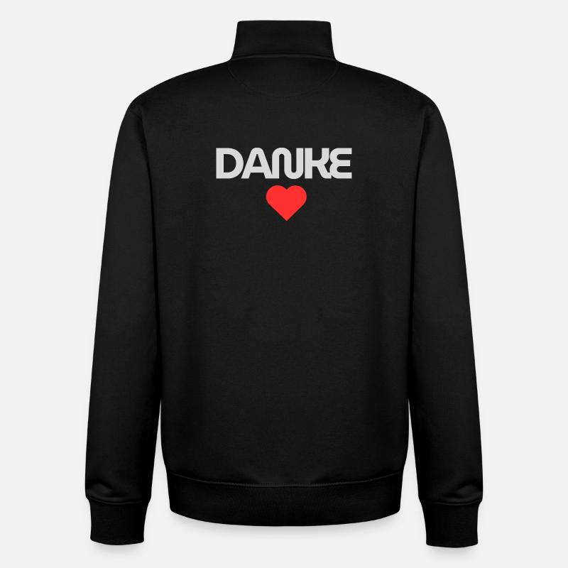 Herzliche Dankesbotschaft - Unisex Organic Zip Sweatshirt von Stanley/Stella - Schwarz