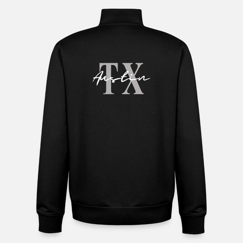 Austin Texas TX - Unisex Organic Zip Sweatshirt by Stanley/Stella - black