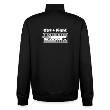 Ctrl Combat épée sur clavier - Sweat zippé unisexe en coton bio Stanley/Stella - noir - Dos - AI Model Male 185 light (185cm)