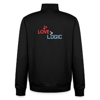 Love Greater Than Logic Design - Unisex Organic Zip Sweatshirt by Stanley/Stella - black - Back - AI Model Male 185 light (185cm)