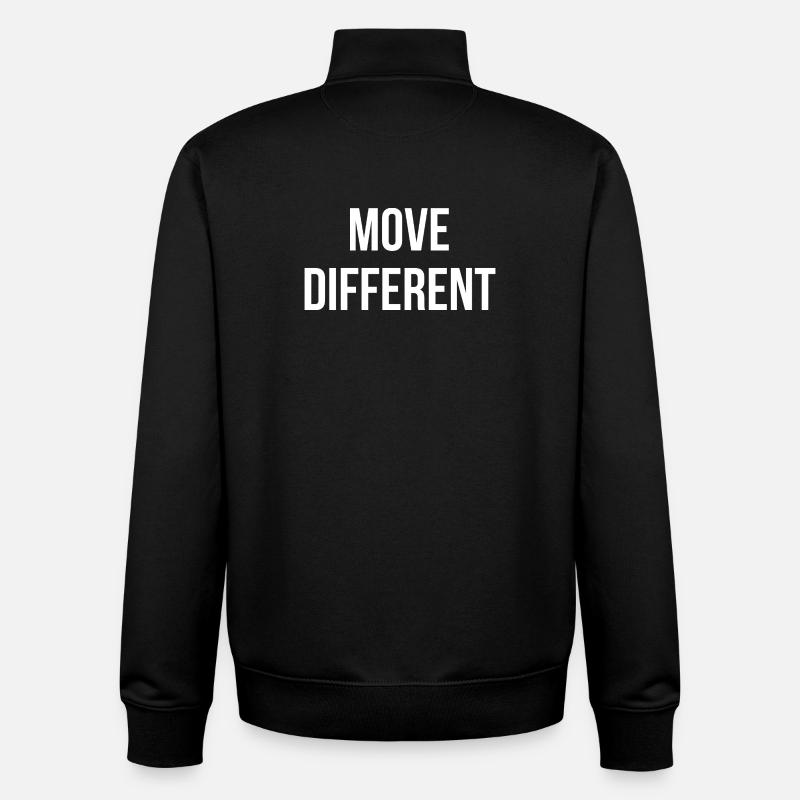 MOVE DIFFERENT. | Greyline Official - Unisex Organic Zip Sweatshirt von Stanley/Stella - Schwarz