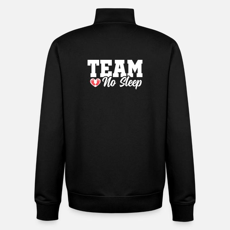 Équipe Pas de sommeil - Sweat zippé unisexe en coton bio Stanley/Stella - noir