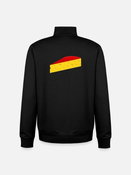 Cheese wedge with red rind - Unisex Organic Zip Sweatshirt by Stanley/Stella - black