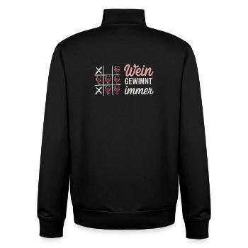  Wein Gewinnt Immer Tic Tac Toe Lustiger Spruch - Unisex Organic Zip Sweatshirt von Stanley/Stella - Schwarz - Hinten - AI Model Male 185 light (185cm)