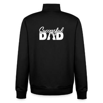 Successful Dad Silhouette Bold Typography Art - Unisex Organic Zip Sweatshirt by Stanley/Stella - black - Back - AI Model Male 185 light (185cm)