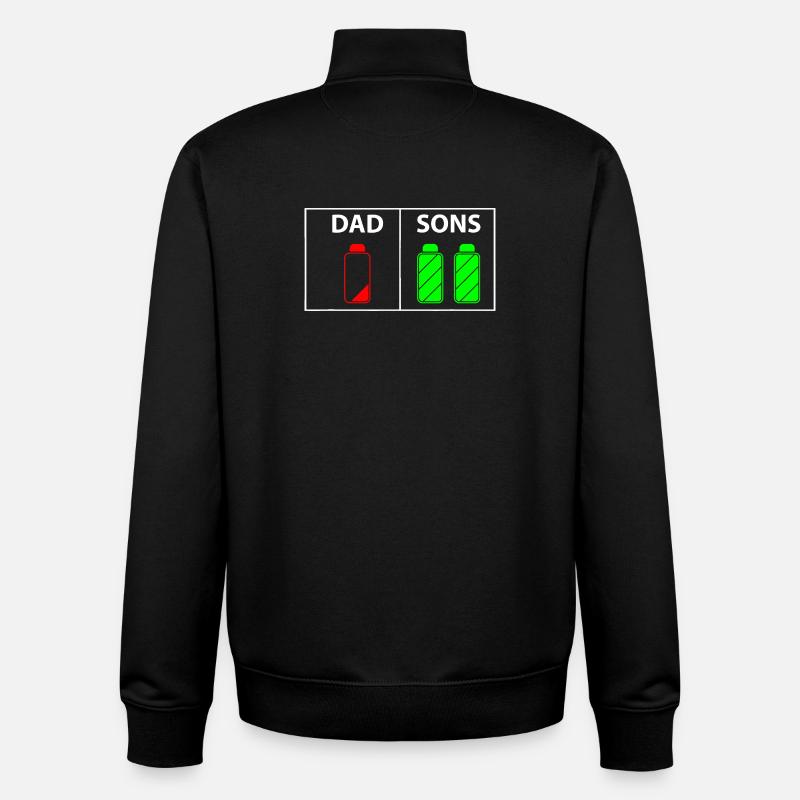 Dad vs Sons Neon Bottles - Unisex Organic Zip Sweatshirt by Stanley/Stella - black