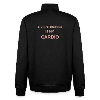 Overthinking Is My Cardio Gradient Text - Unisex Organic Zip Sweatshirt by Stanley/Stella - black - Back - AI Model Male 185 light (185cm)