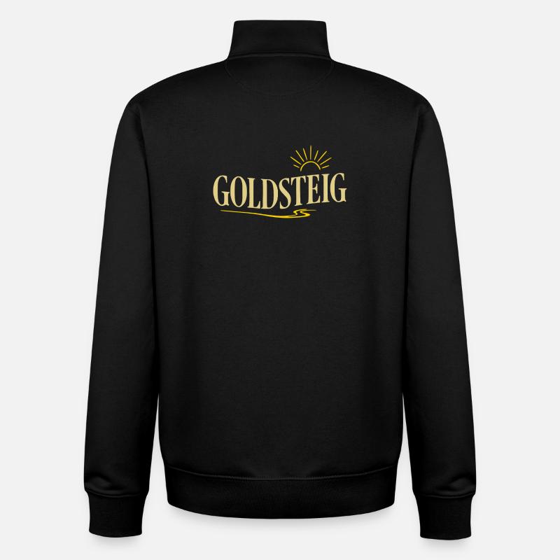 Goldsteig Typografie Wanderpfad - Unisex Organic Zip Sweatshirt von Stanley/Stella - Schwarz