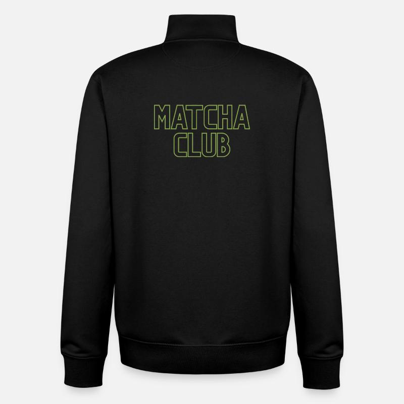 Matcha Club Logo - Sweat zippé unisexe en coton bio Stanley/Stella - noir