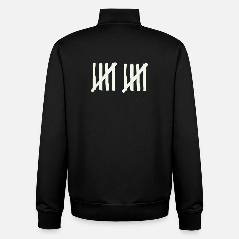 stripes_10 - Sweat zippé unisexe en coton bio Stanley/Stella - noir